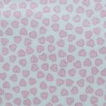 2-seitig gestepptes Flanell mit aufgedruckten Mustern Herzen für Kinderdecken und Bettlaken F. 1,80 m 100 % Baumwolle Farbe ΡΟΖ