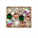 Decoration With Colored Stones And Strass 6X4 cm. (0639) Color 02