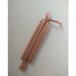 Eco Leather Zipper Full 35cm. X 6.5cm. (0401) Farbe Pink Gold