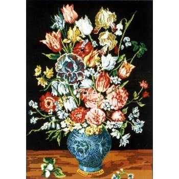 Embroidery Panel "Flowers" dimension 50 x 70 cm 10.510 Gobelin-Diamant