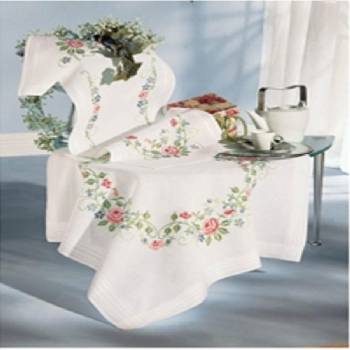 Tablecloth Cotton 80 x 80cm with Stamped Pattern Cross Stitch No. 2300-124
