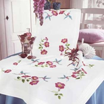 Tablecloth Cotton 80 x 80cm with Stamped Pattern Cross Stitch No. 2300-354