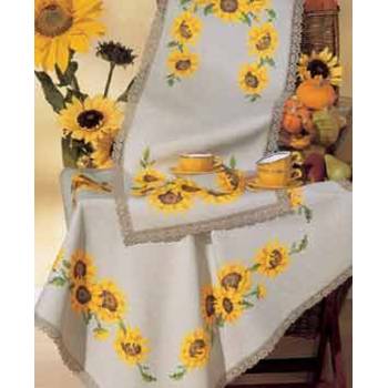 Tablecloth Cotton 85 x 85cm with Stamped Pattern Cross Stitch No 2375-50613