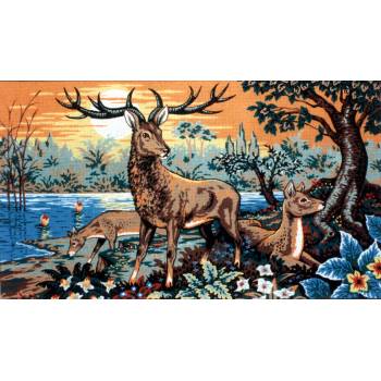 Embroidery Panel "Animals" dimension 80 x 130 cm A985 Gobelin-Diamant