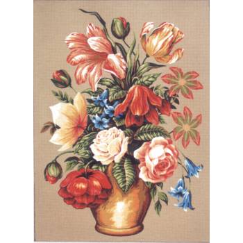 Embroidery Panel "Flowers" dimension 50 x 70 cm C.919 Gobelin-Diamant