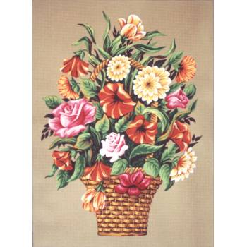 Stickpanel „Blumen“ im Format 50 x 70 cm C.922 Gobelin-Diamant