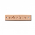 Eco Leather Label, '' Made With Love '' , Engraved, 403797 Color 403797