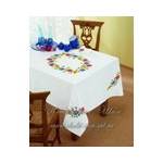 Cotton Kitchen Tablecloth 130 x 160 cm with Cross Stitch Pattern No 2082-3111