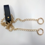 Metal chain with shoulder strap pad(23cm. x 3cm.)(160cm.)(0601) Color Μπλέ Χρυσό