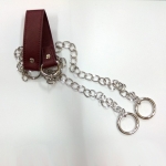 Metal chain with shoulder strap pad(23cm. x 3cm.)(160cm.)(0601) Color Μπορντό Ασημί