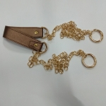 Metal chain with shoulder strap pad(23cm. x 3cm.)(160cm.)(0601) Color Μπρονζέ Χρυσό