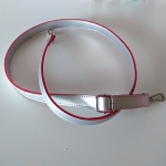 Eco Leather strap with hooks 130cm. (0101) Color Ασημί