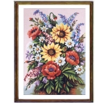 Κάδρα Κεντήματος "Λουλούδια" διάσταση 35x50 cm  Gobelin-Diamant Χρώμα 14.787