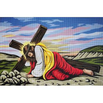 Πίνακας Κεντήματος "Ο Ιησούς Χριστός με τον Σταυρό" διάσταση 50 x 75 cm  10.563 Gobelin-Diamant