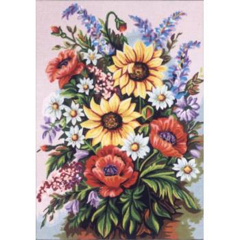 Πίνακας Κεντήματος '' Λουλούδια" διάσταση 35 x 50 cm 14.787 Gobelin-Diamant