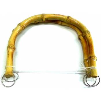 Bamboo Half-round bag handles with rings 21.5 cm x 14.5 cm
