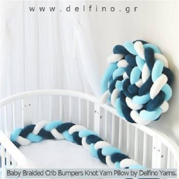 Knot Yarn - Baby Crib Bumper Handwoven Soft Knot Pillow Baby Bedding